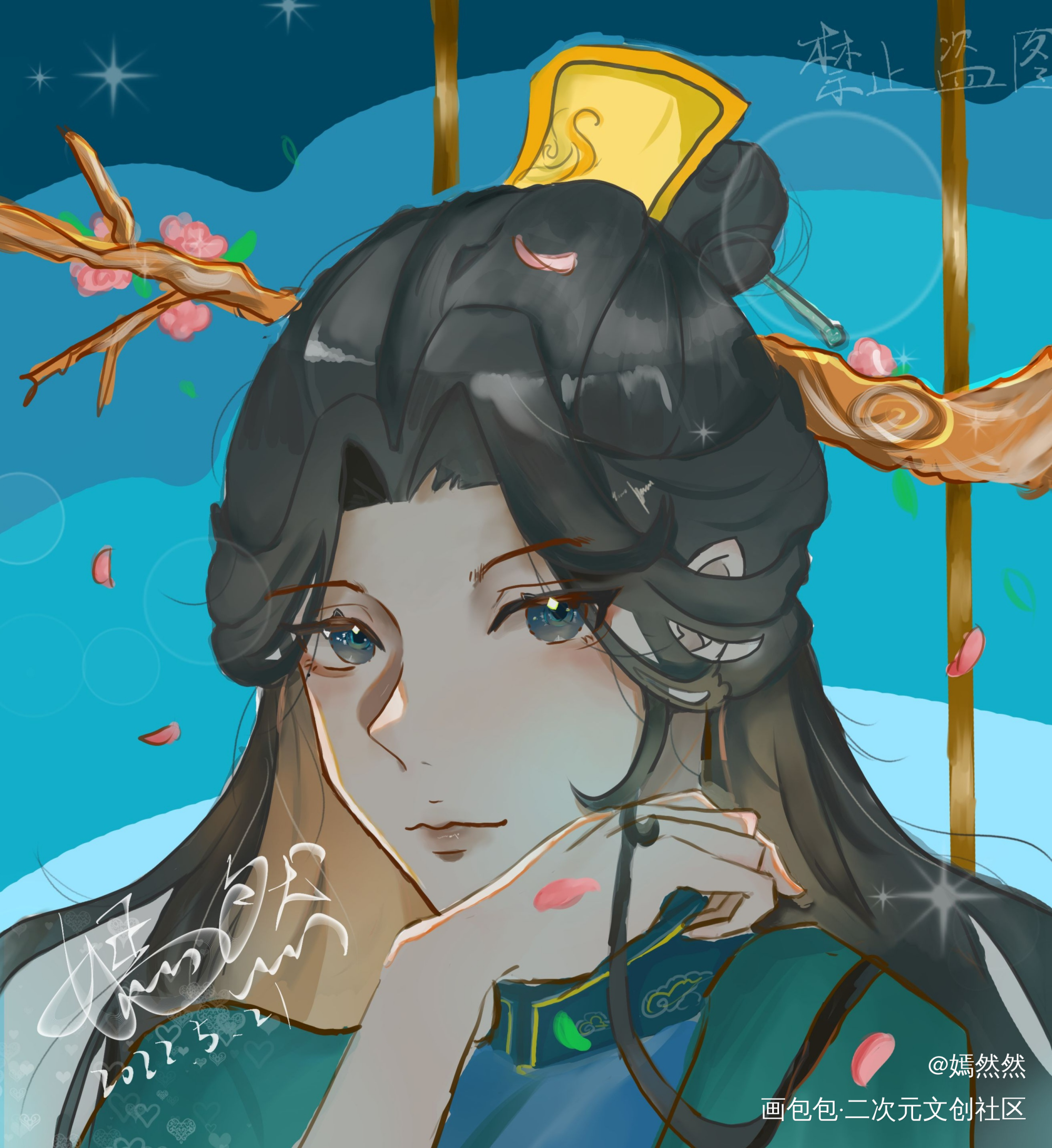 摸鱼 ...(˘̩̩̩ε˘̩ƪ_板绘涂摸鱼页绘画作品
