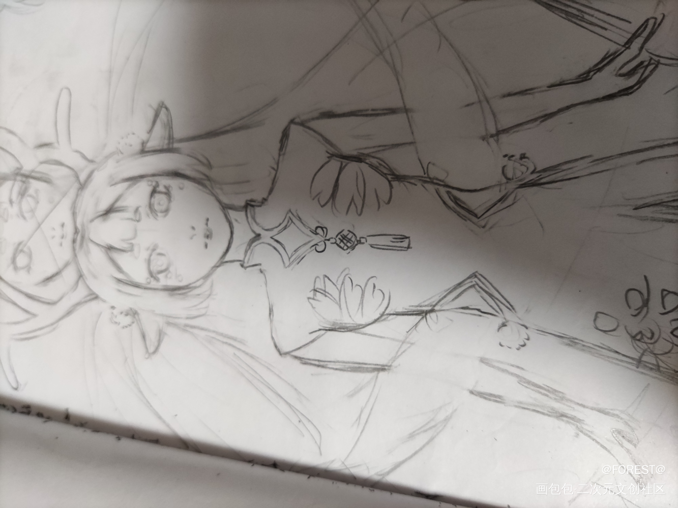 没啥好看_铅笔摸鱼页绘画作品