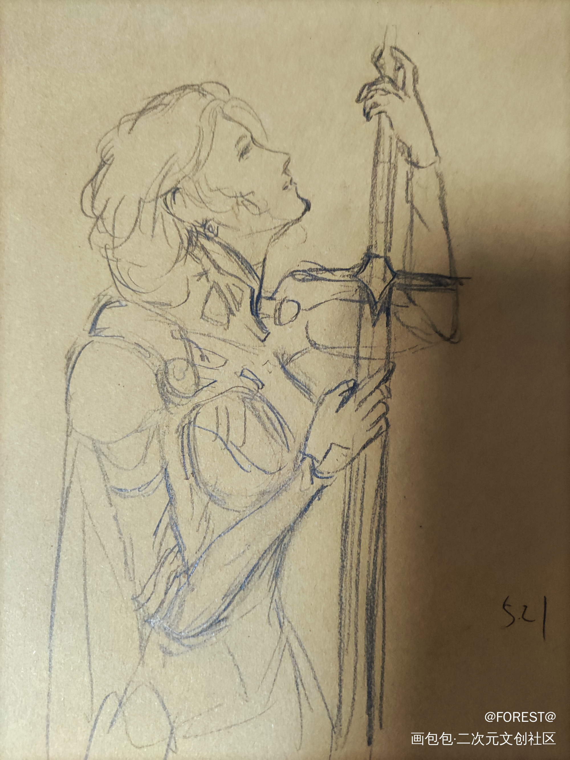 没啥好看_铅笔摸鱼页绘画作品