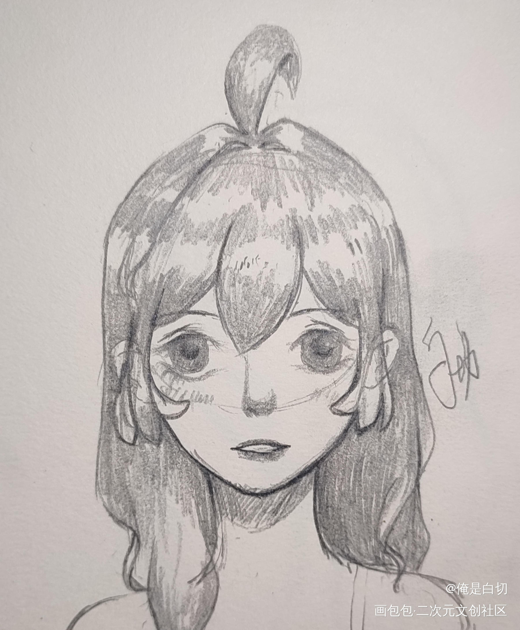 未清线稿的摸鱼_板绘涂铅笔四格漫黑白简笔摸鱼页绘画作品