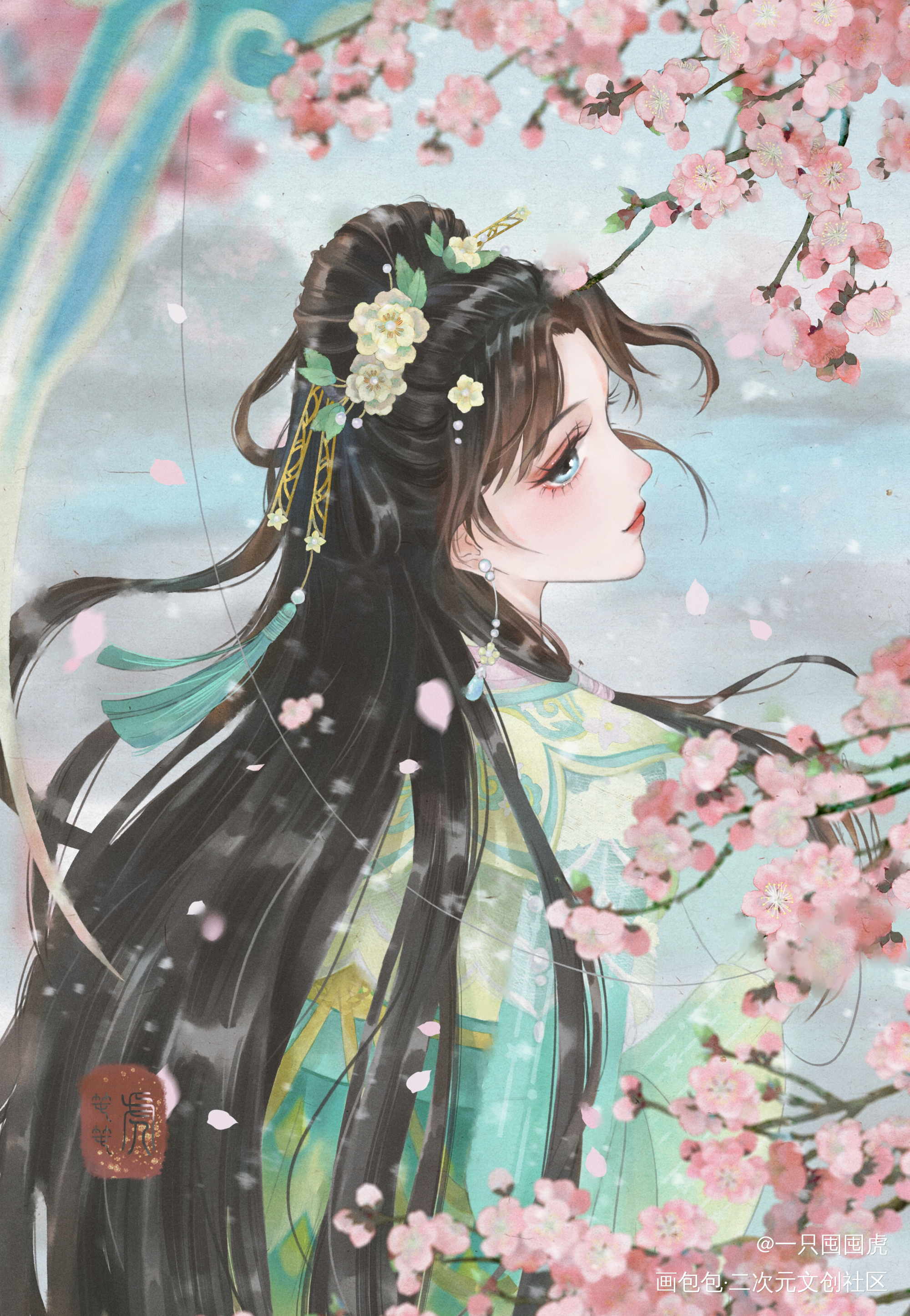 没钻抽，画了就算有了TvT_闪耀暖暖板绘涂古风人物古风头像插画头像约稿板绘插画约稿板绘绘画作品