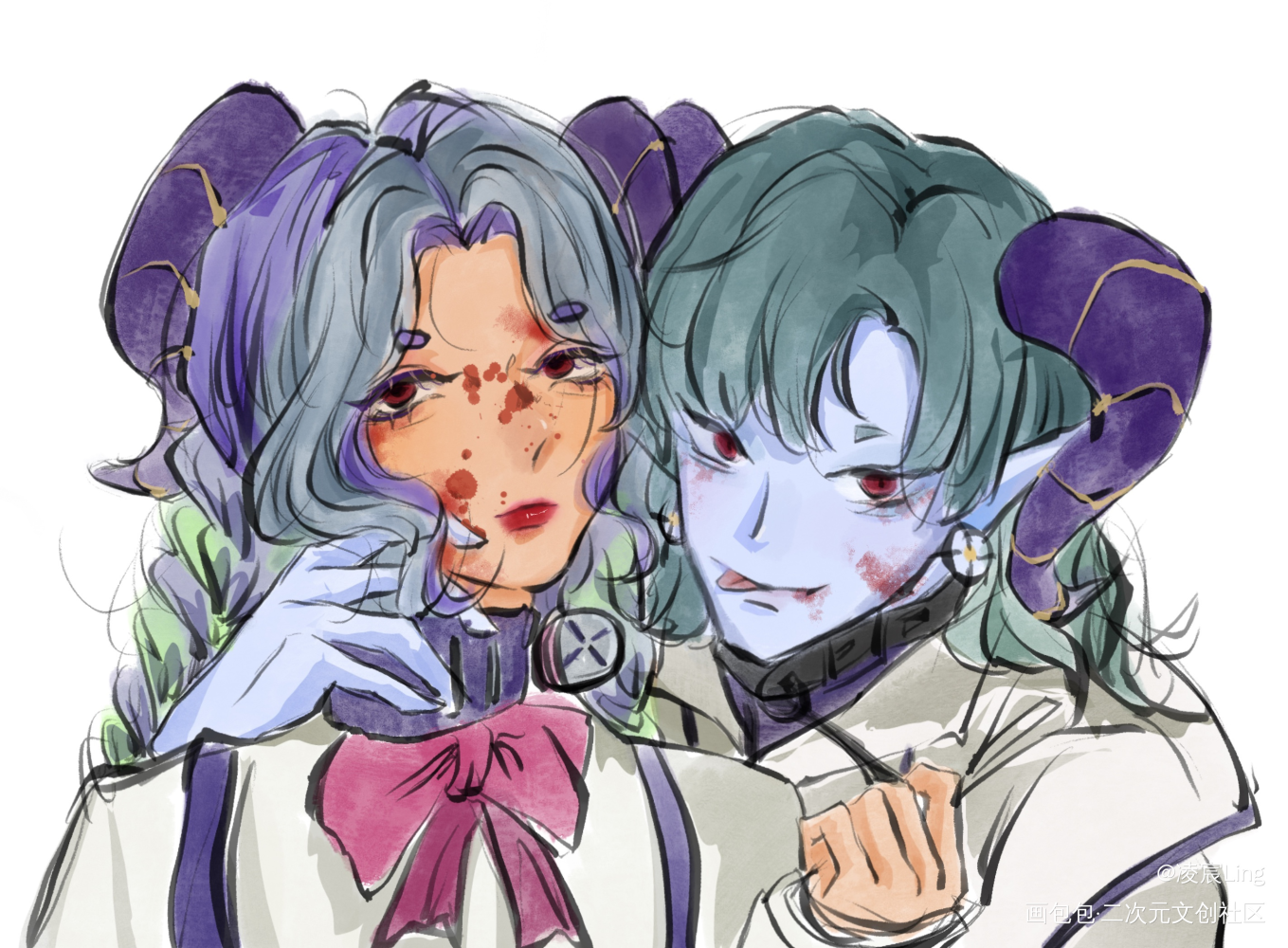 给宝贝约的稿_烬月oc绘画作品
