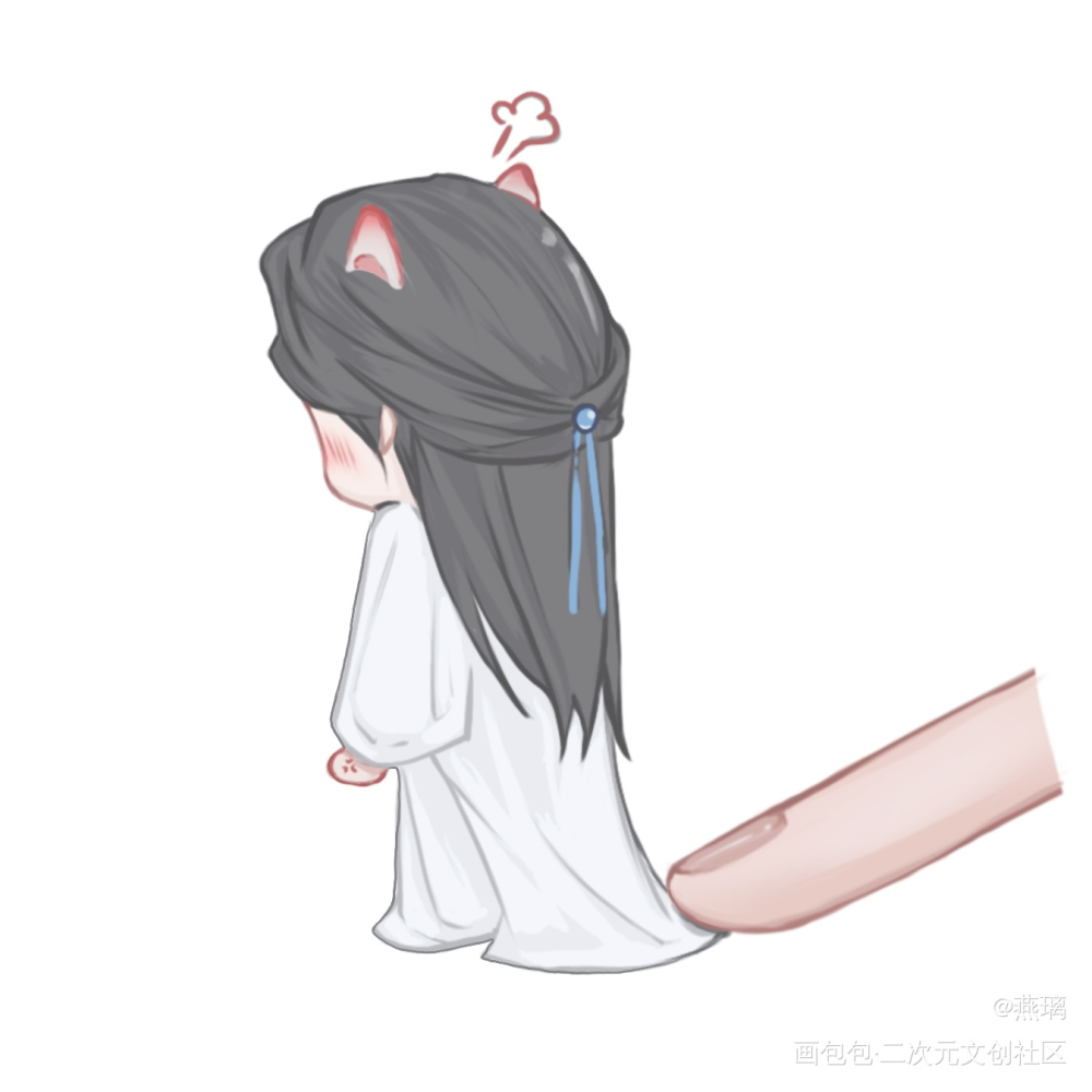 炸毛了_二哈和他的白猫师尊燃晚楚晚宁绘画作品