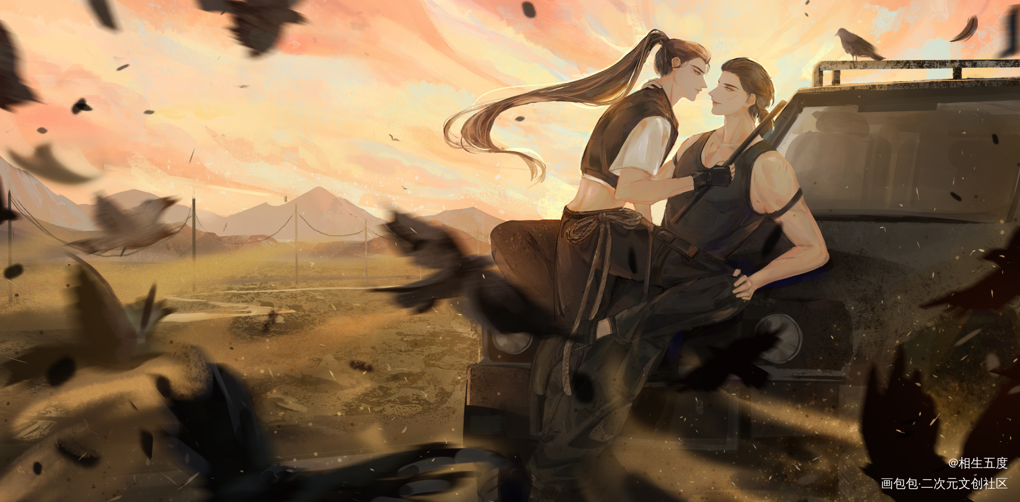 【二哈】现代燃晚_二哈和他的白猫师尊燃晚墨燃楚晚宁绘画作品