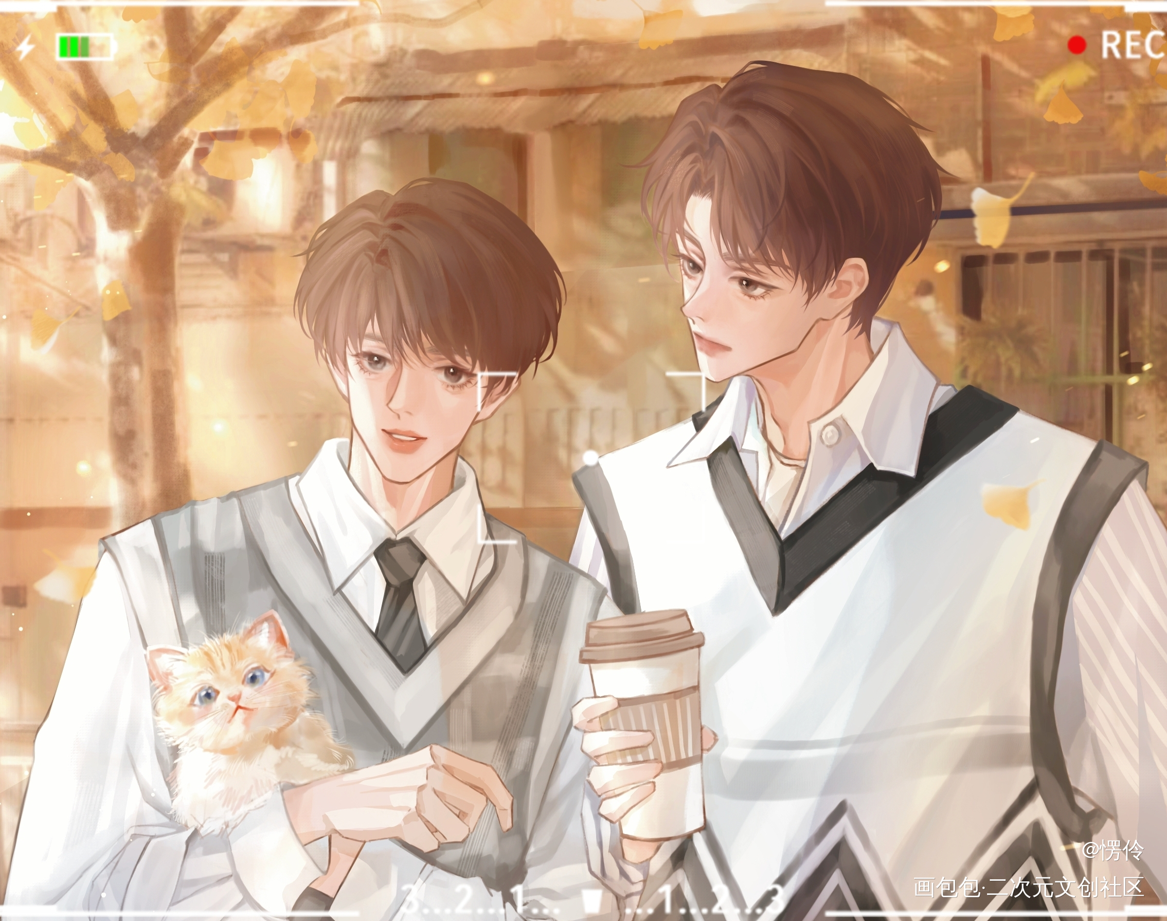 秋游_某某绘画作品