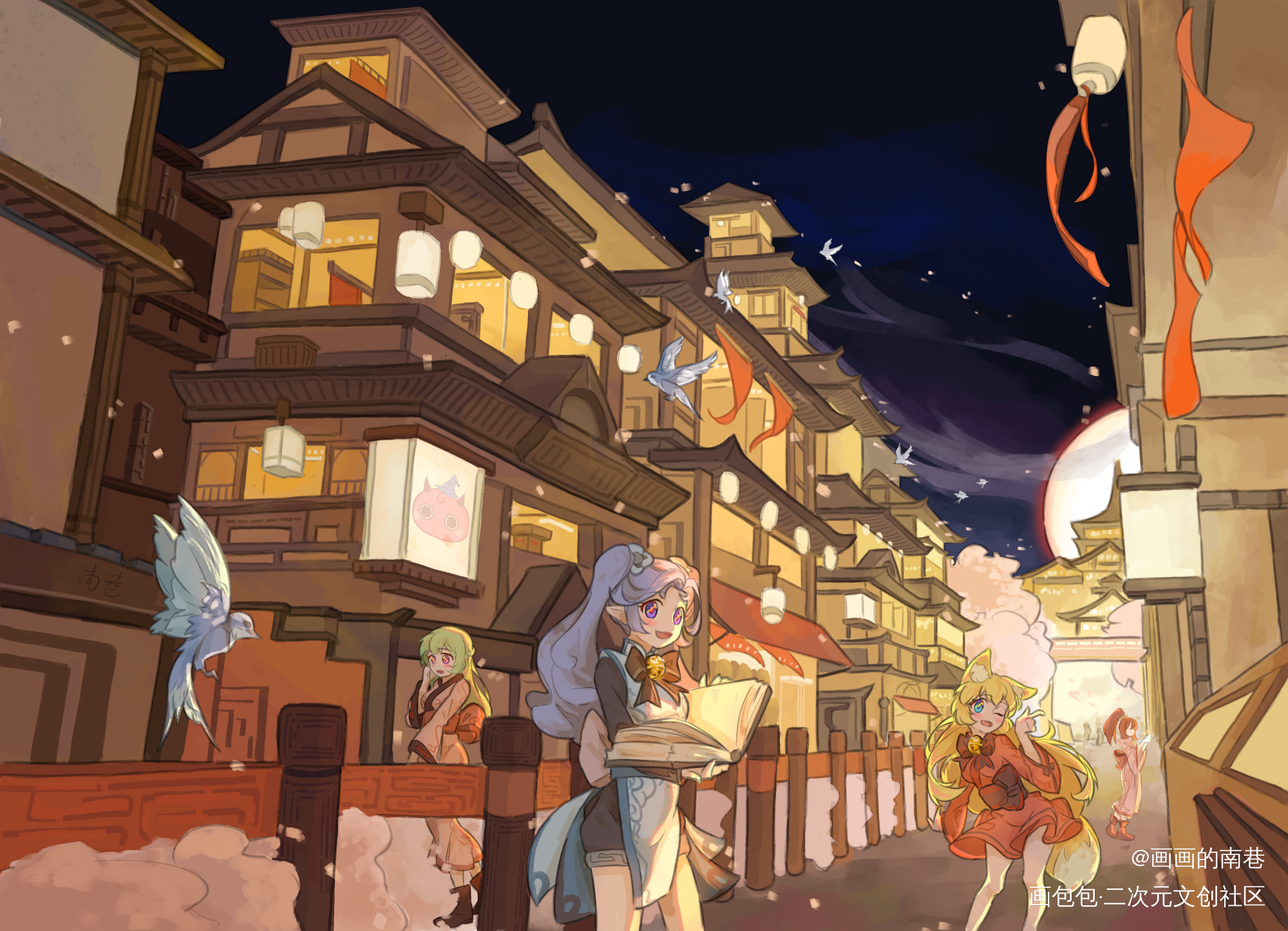 原创和一个 间谍过家家 同人_间谍过家家场景插画板绘原创绘画作品