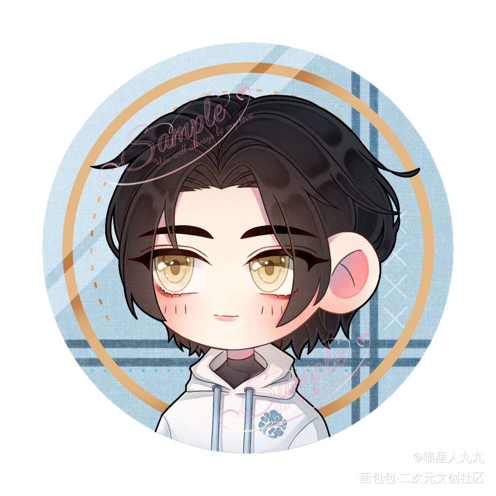 现代学生蓝湛_魔道祖师蓝忘机Q版绘画作品
