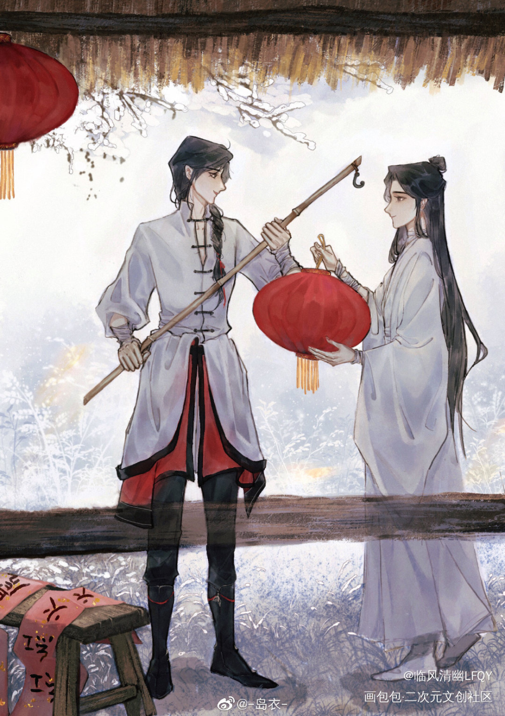 ?_天官赐福花怜谢怜花城绘画作品