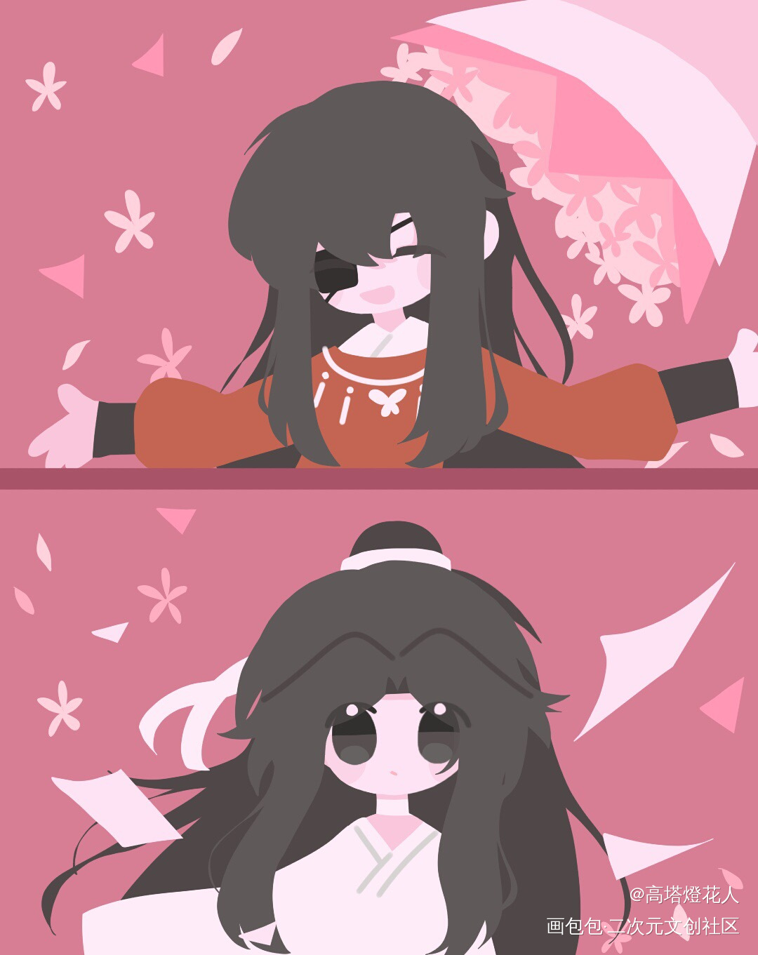 _天官赐福花怜绘画作品