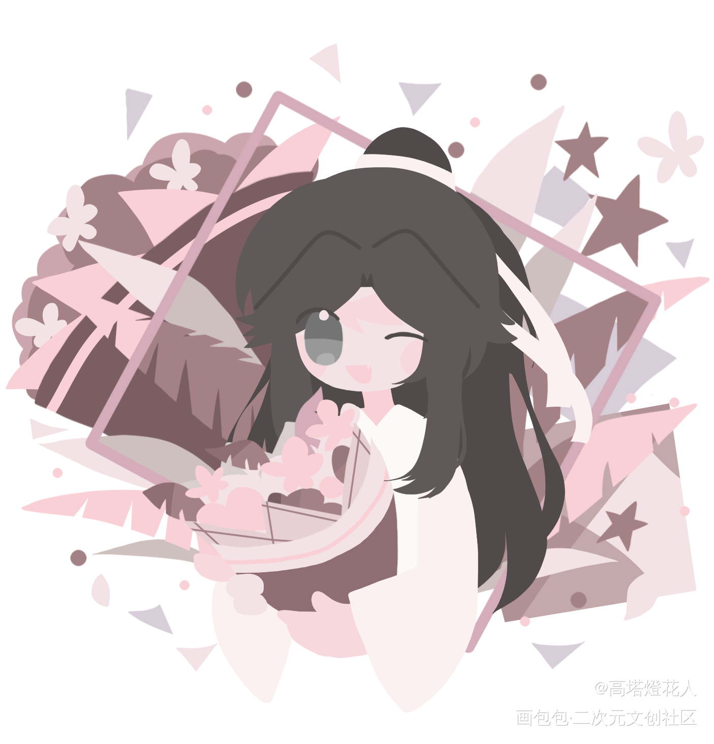 _天官赐福花怜绘画作品
