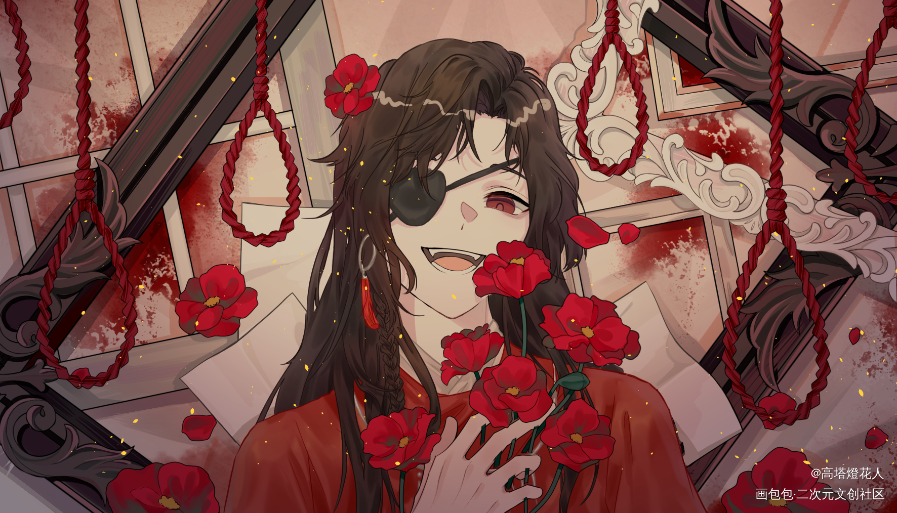 _天官赐福花怜绘画作品