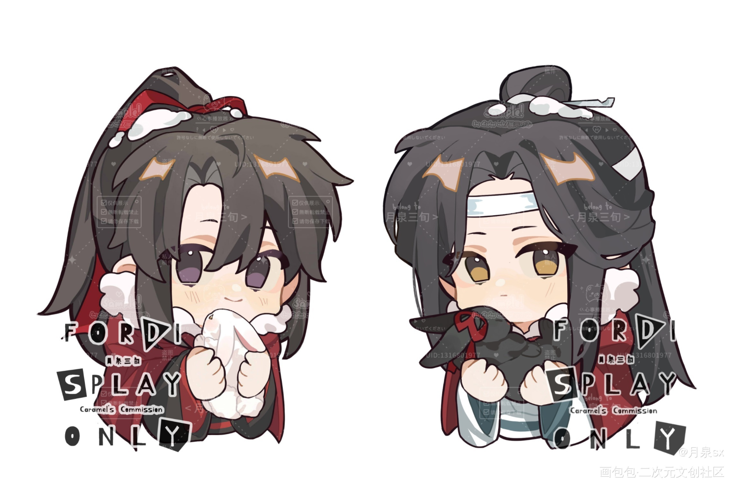 兔兔这么可爱～_魔道祖师忘羡蓝忘机魏无羡绘画作品