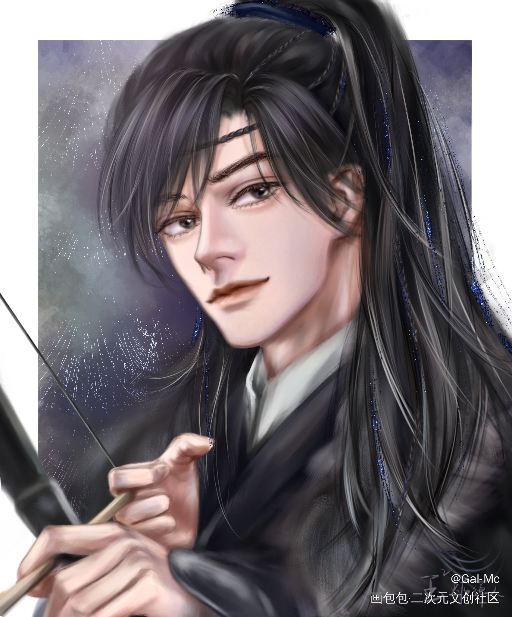 狐狸+狼=❤️  （四舍五_将进酒萧策安策舟沈兰舟板绘涂厚涂绘画作品