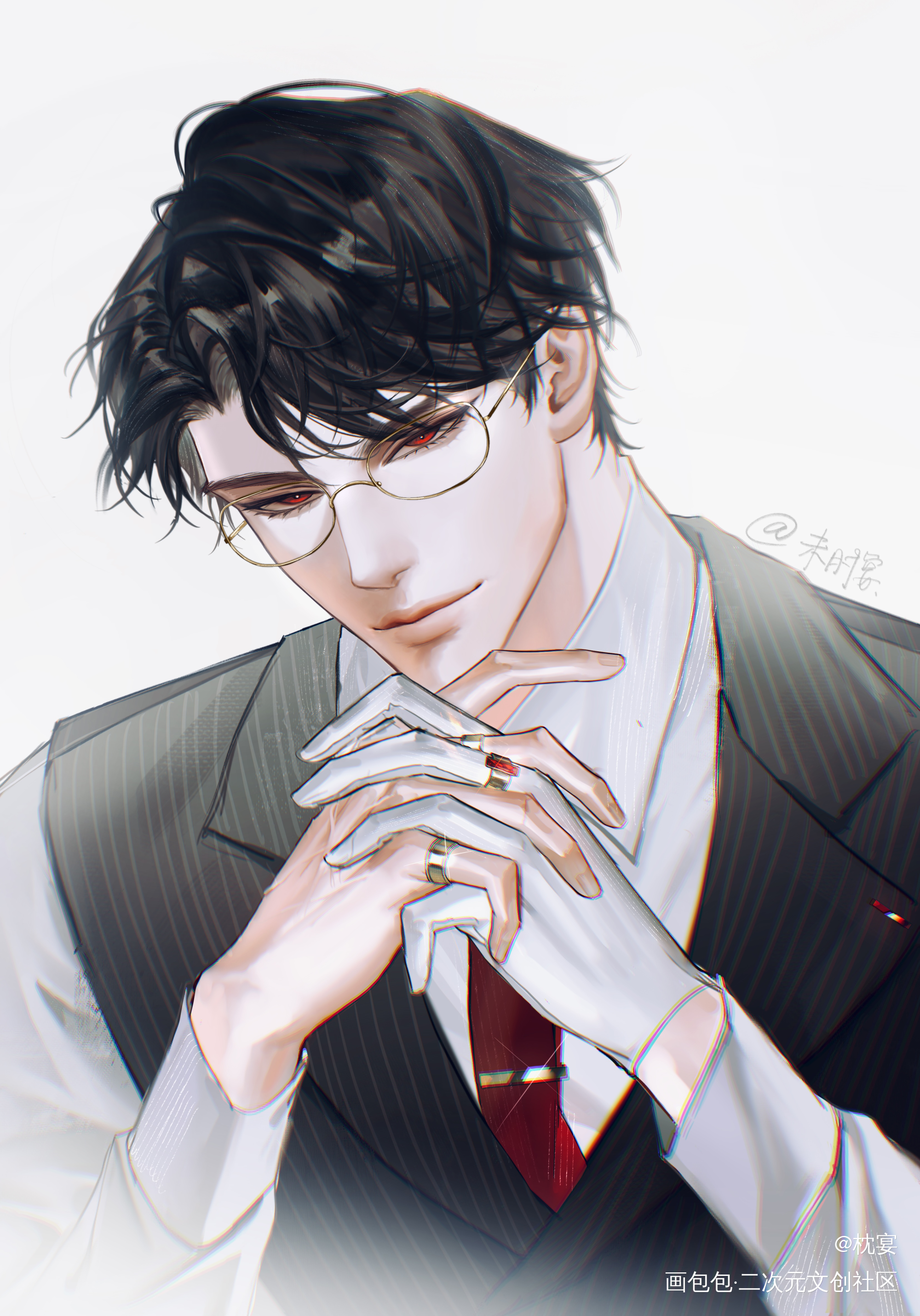 _光与夜之恋陆沉插画同人摸鱼绘画绘画作品