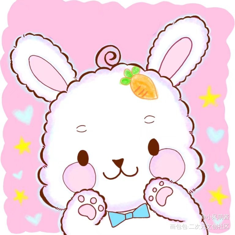 画一个可爱兔兔头像_头像插画同人画画摸鱼壁纸绘画原创绘画作品