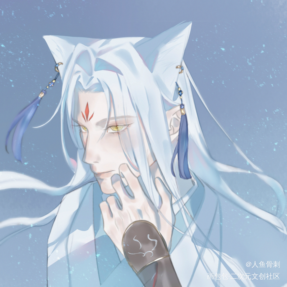 齐司礼_光与夜之恋齐司礼古风水彩头像插画约稿板绘绘画作品