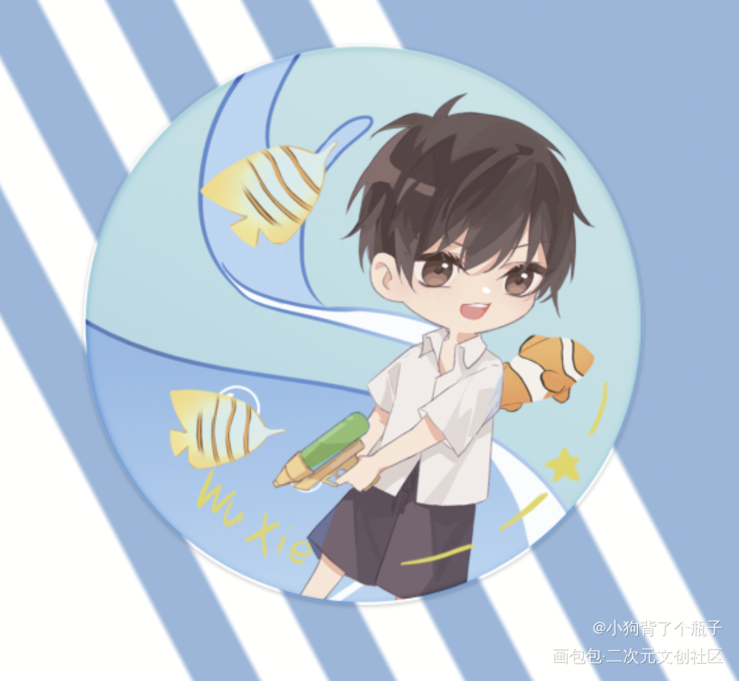 夏天到—一起去冲浪喽_盗墓笔记瓶邪吴邪张起灵绘画作品