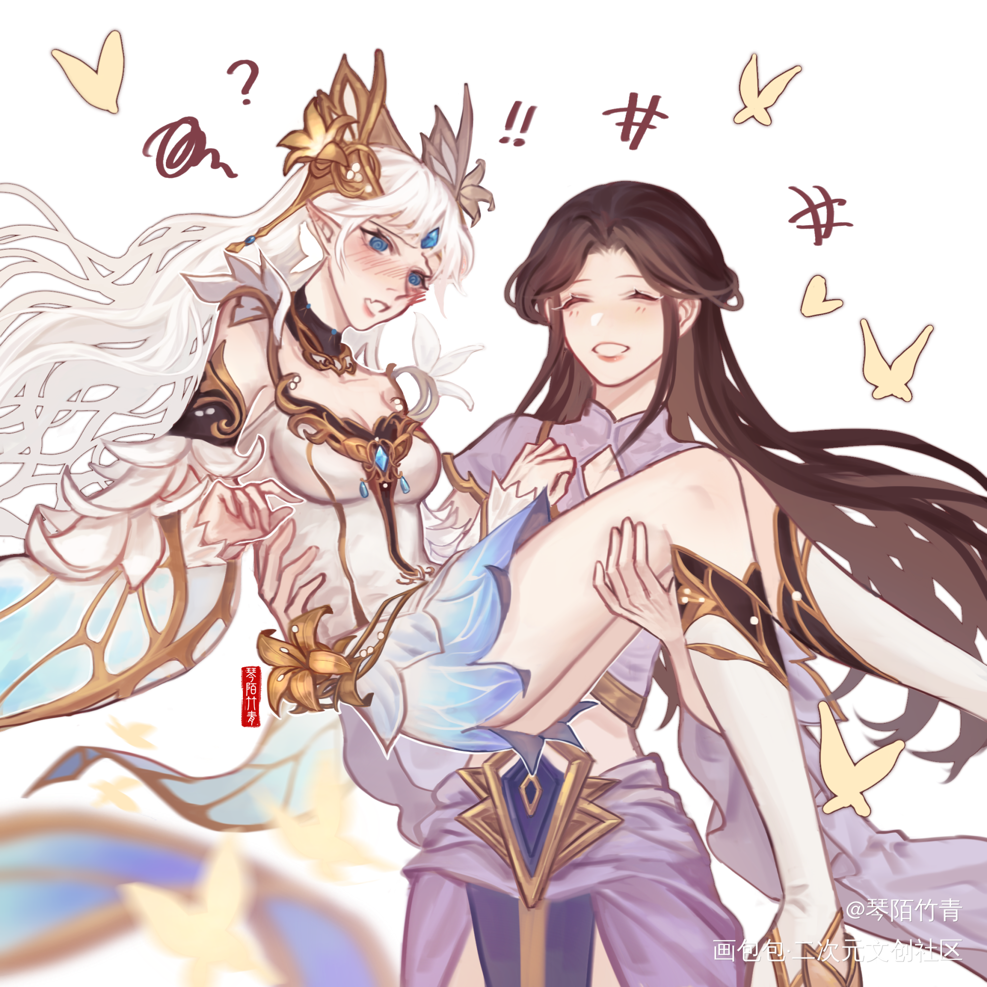 举高高~_王者荣耀貂蝉露娜露蝉绘画作品