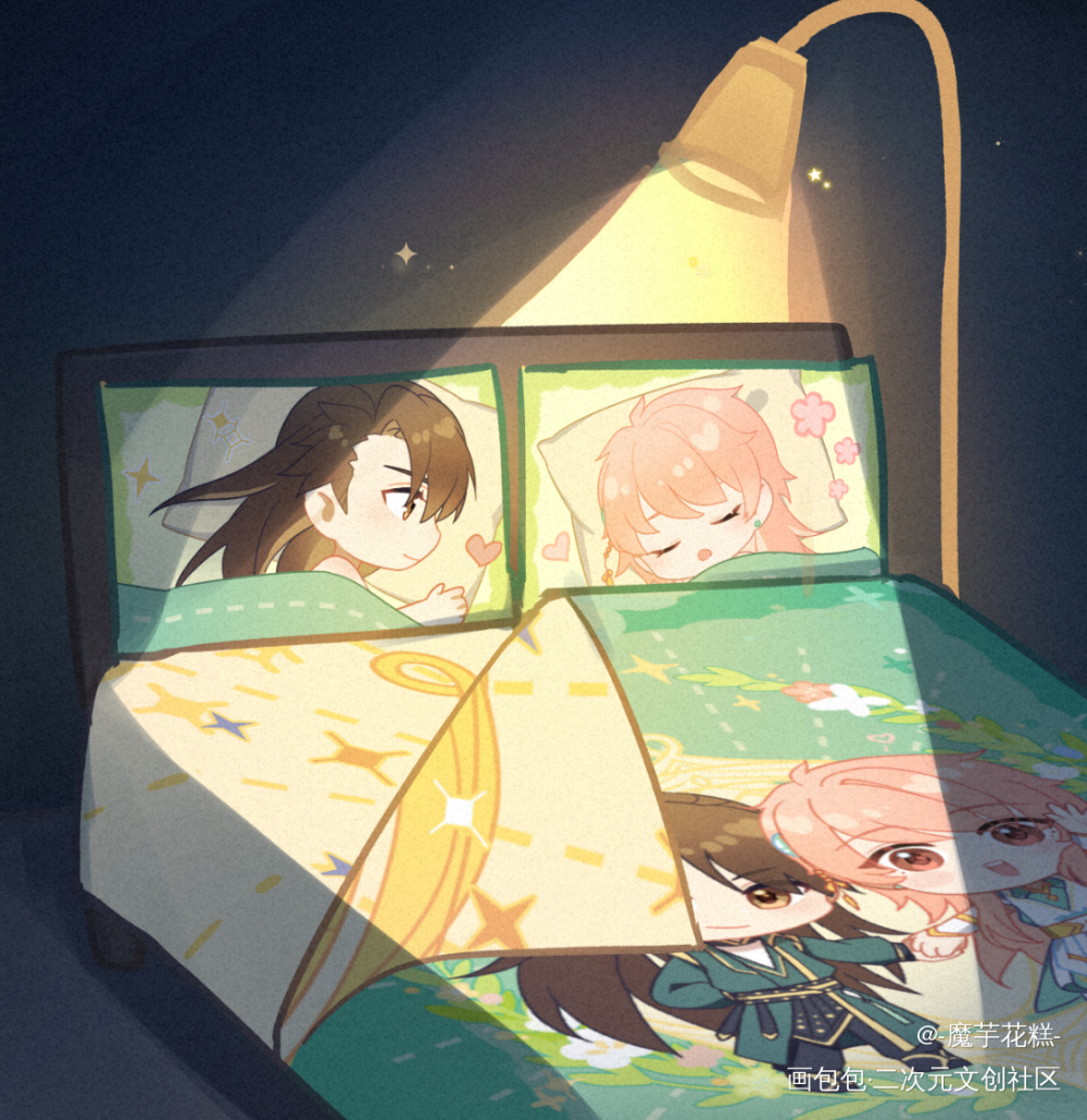 _天宝伏妖录珑俊李景珑孔鸿俊Q版插画同人天宝伏妖录动画绘画作品