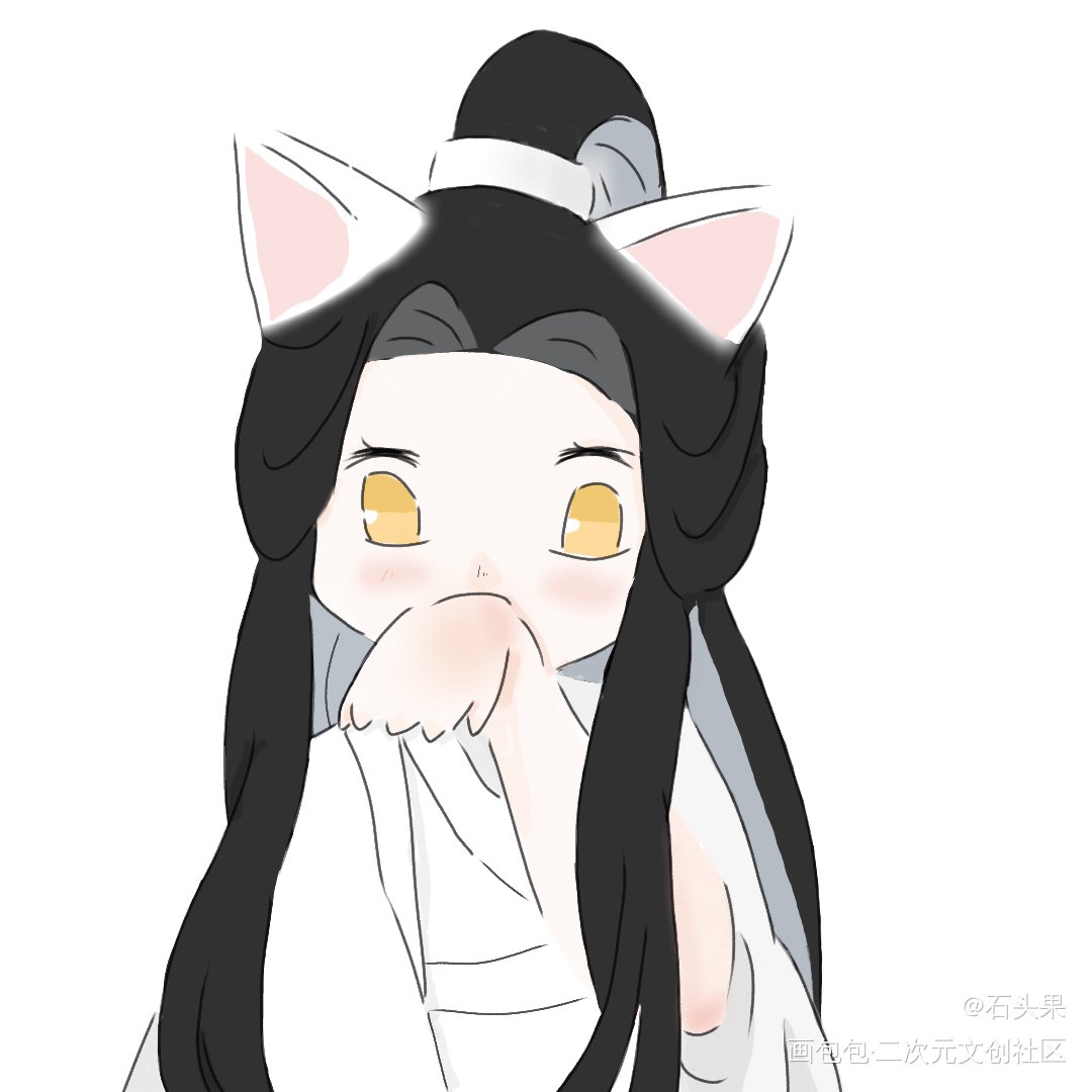 又摸了一个猫宁_二哈和他的白猫师尊摸鱼页绘画作品