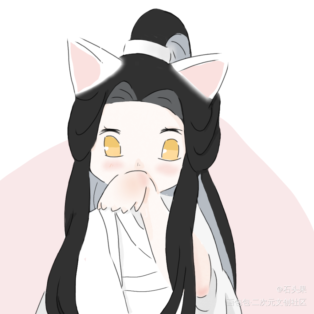 又摸了一个猫宁_二哈和他的白猫师尊摸鱼页绘画作品