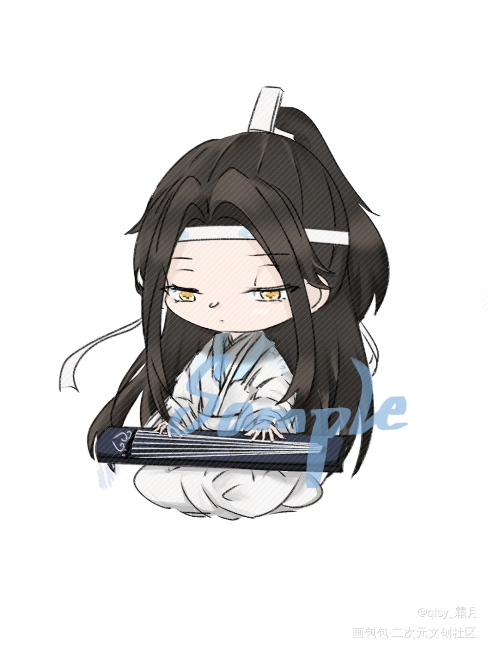 _魔道祖师蓝忘机Q版绘画作品