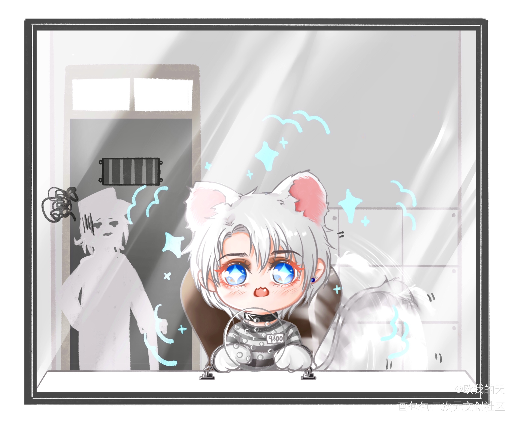 探监和被探监_人鱼陷落绘画作品