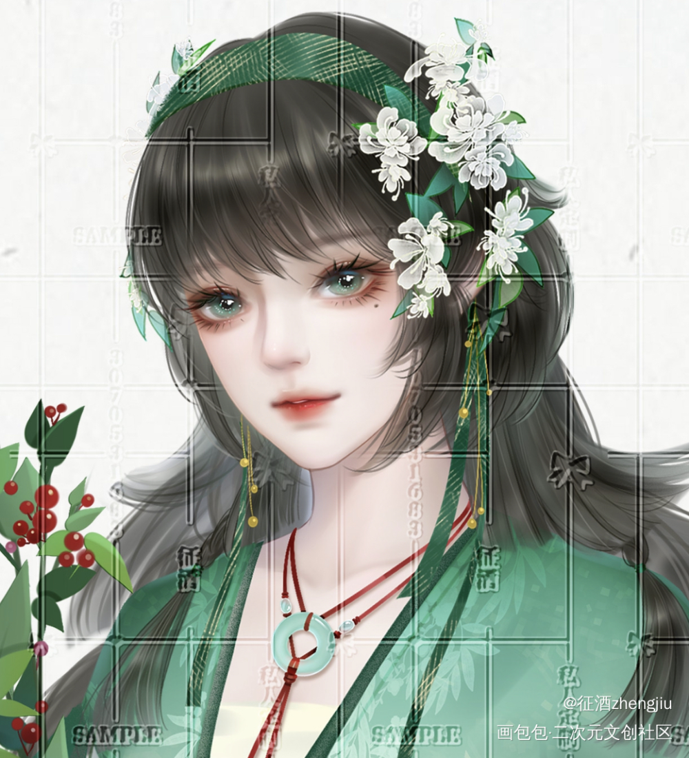 《千里莺》_原创角色古风人物立绘古风半厚涂我要上首推橙光立绘原创人物板绘原创绘画作品
