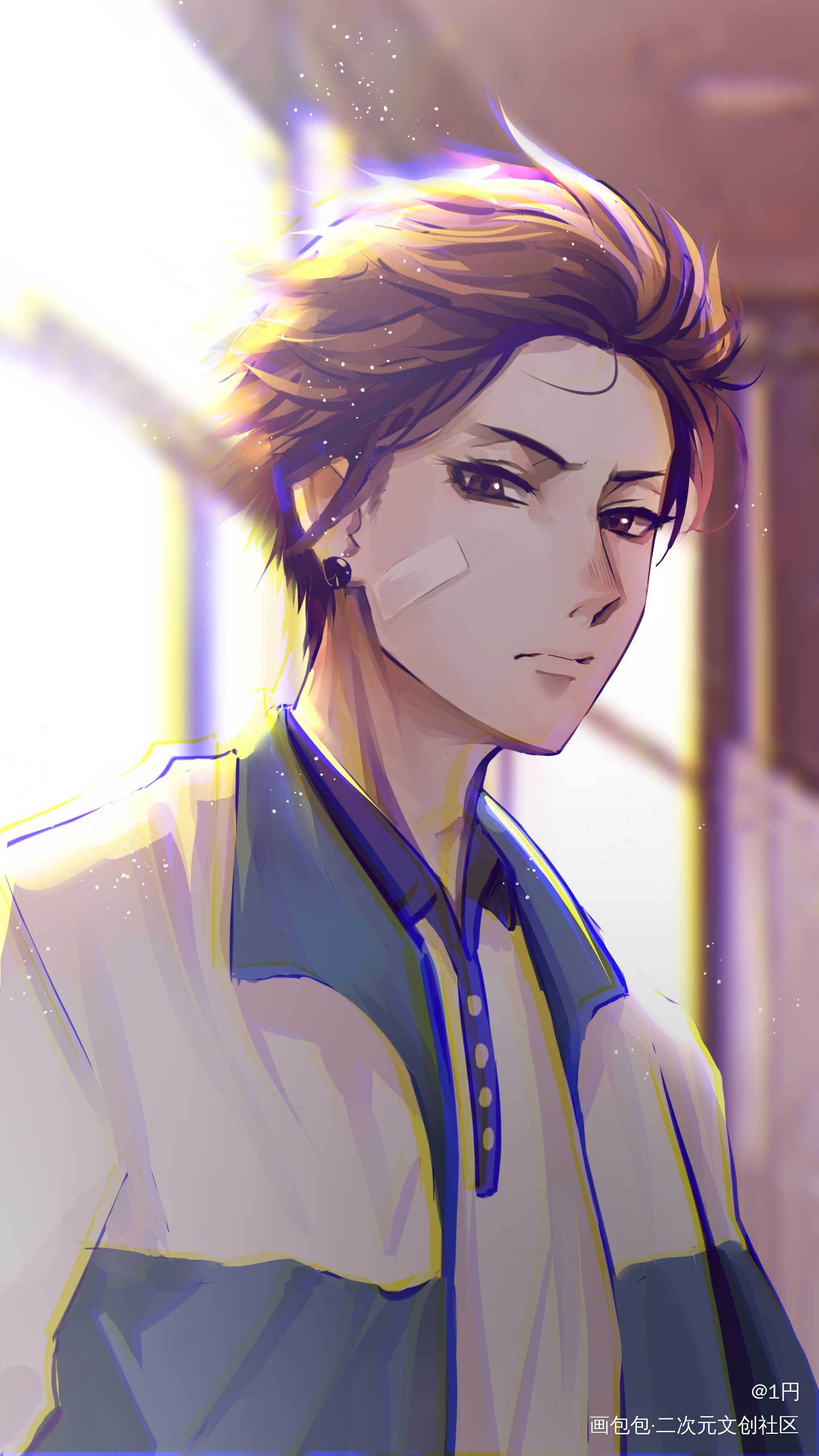 不良但很专一_平涂日系插画摸鱼原创oc绘画作品