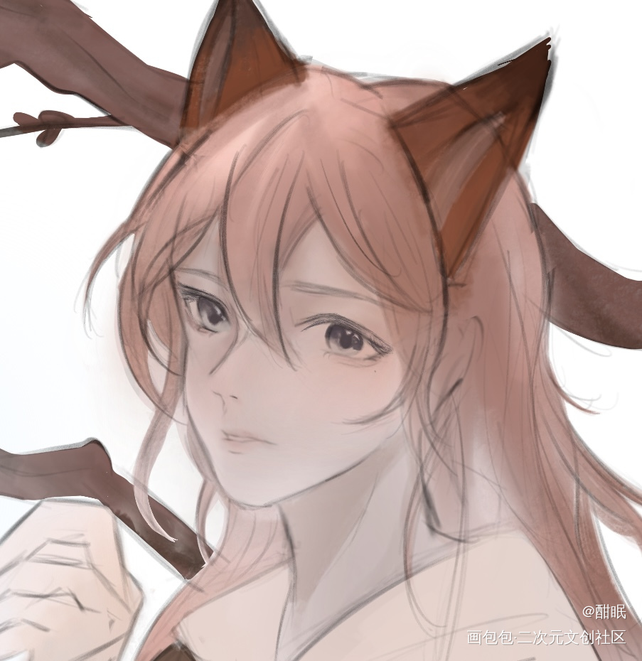 小狐狸_古风拟人狐狸绘画作品