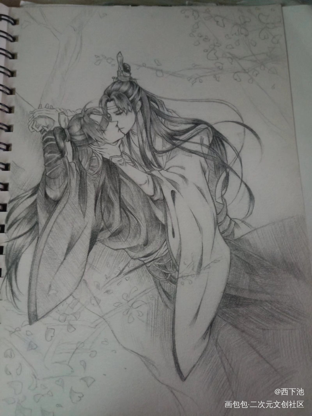 嘿嘿嘿_黑白简笔摸鱼页绘画作品