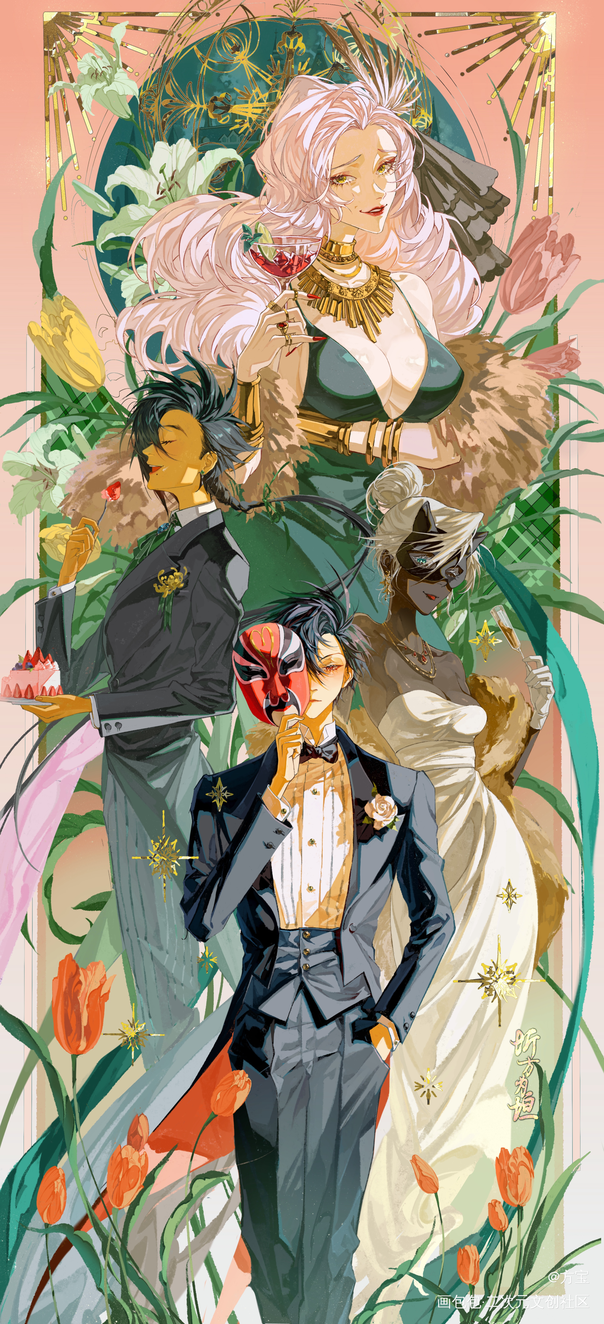 有鬼pa_插画我的好大儿和好二儿插图原创oc绘画作品