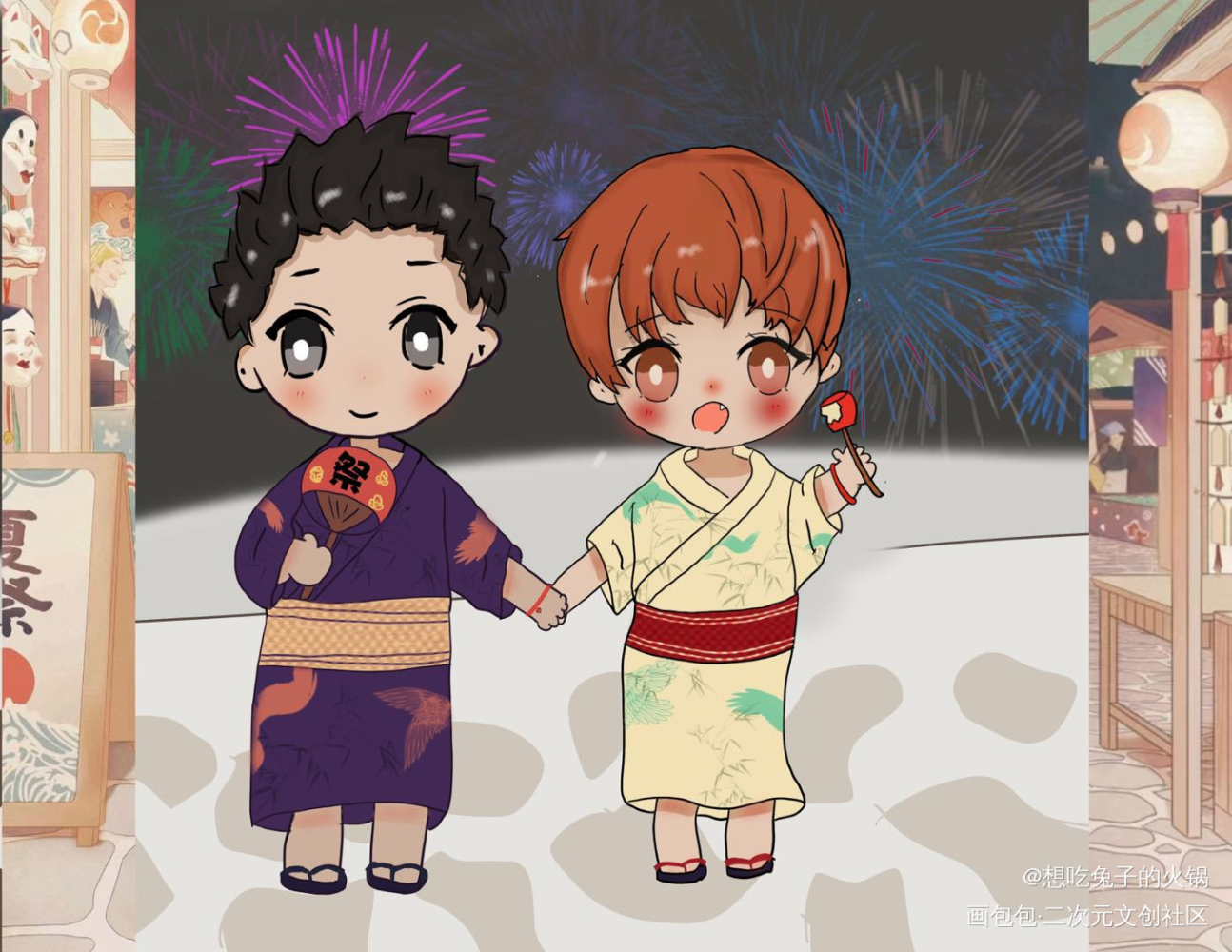 群秀 夏日限定_娘娘腔188男团绘画作品