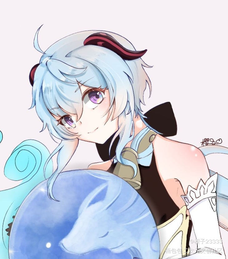 椰羊_原神甘雨绘画绘画作品