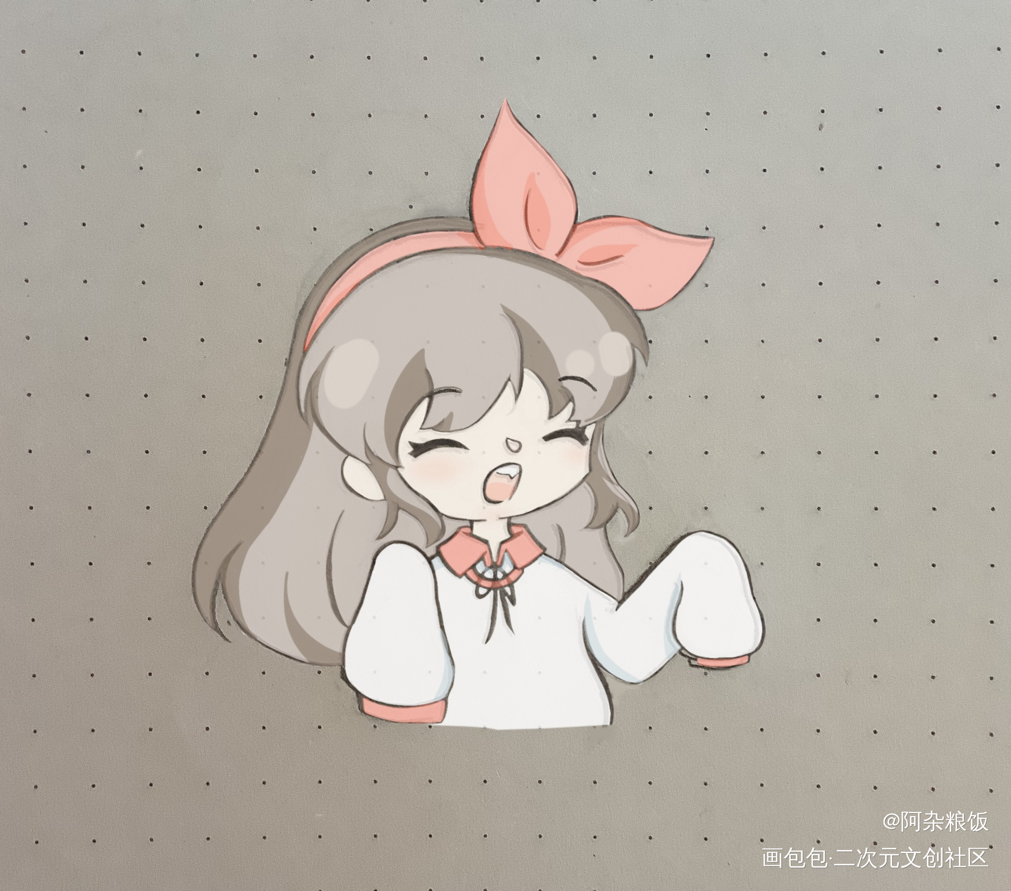 我爱～摸鱼！_摸鱼页平涂Q版procreate绘画绘画作品