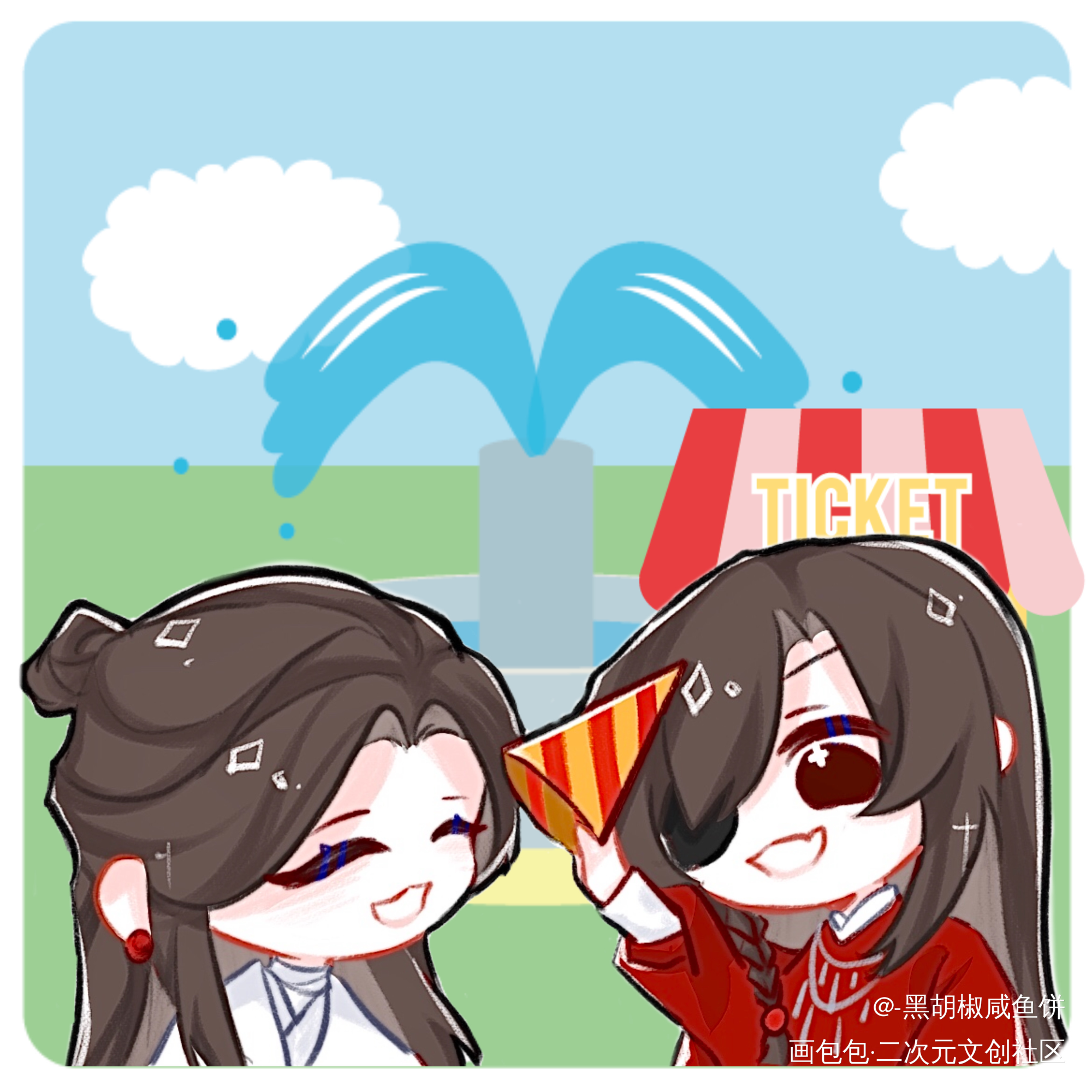 提前给怜怜过生日啦！_天官赐福花怜绘画作品