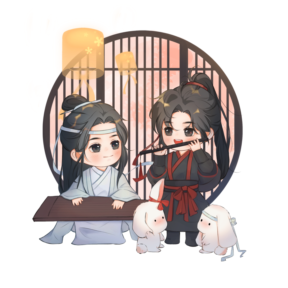 立牌授权_魔道祖师忘羡Q版绘画作品