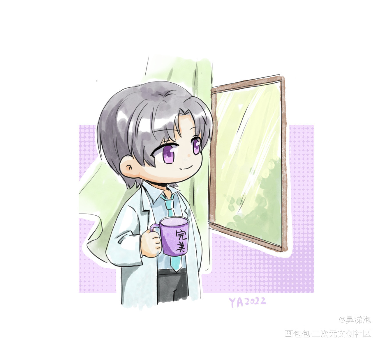 早安，查医生_光与夜之恋查理苏Q版同人绘画作品