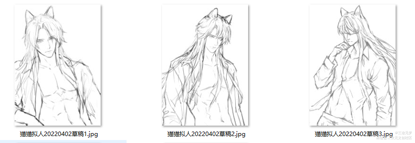 猫猫拟人_拟人半身猫耳头像同人猫绘画绘画作品