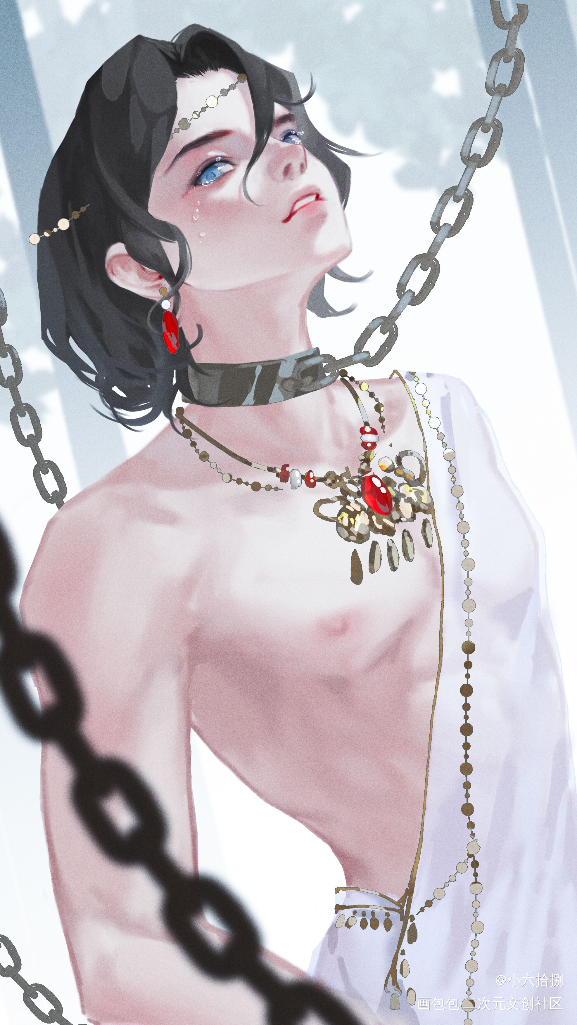 困_板绘涂摸鱼页绘画作品
