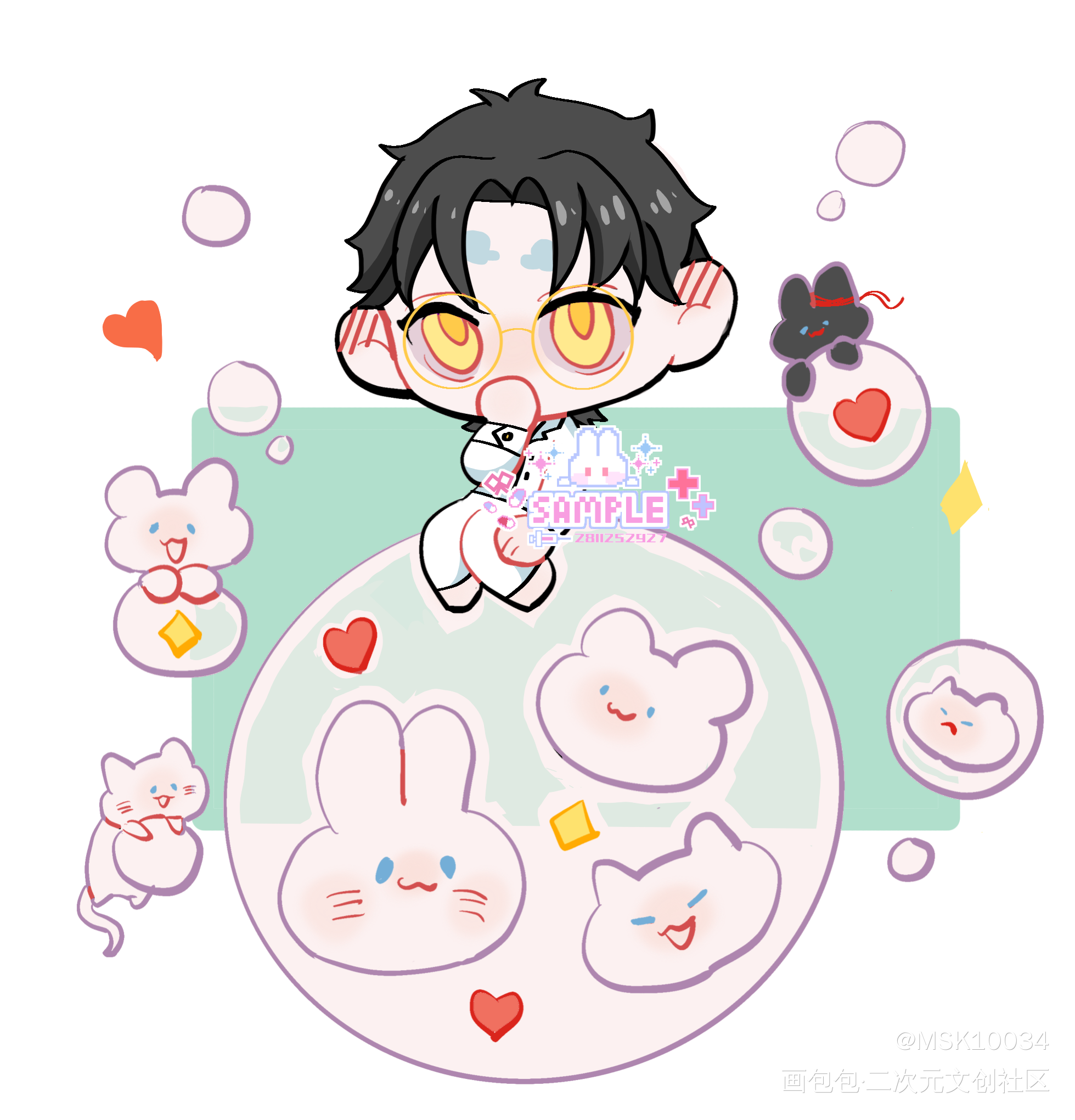 忘羡现pa_魔道祖师忘羡蓝忘机魏无羡520CP守护节指绘绘画作品