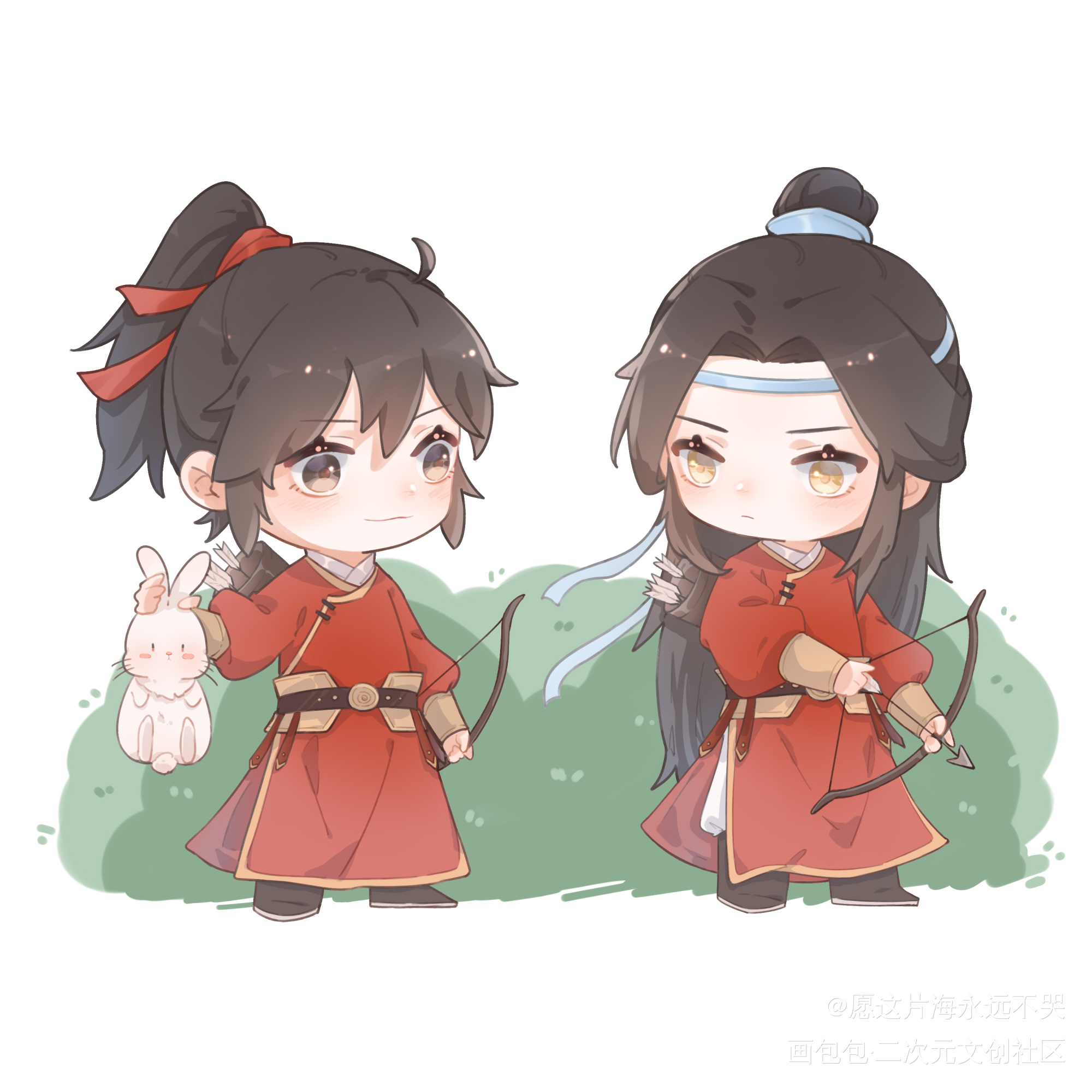 今晚吃烤兔子咯～_魔道祖师忘羡绘画作品
