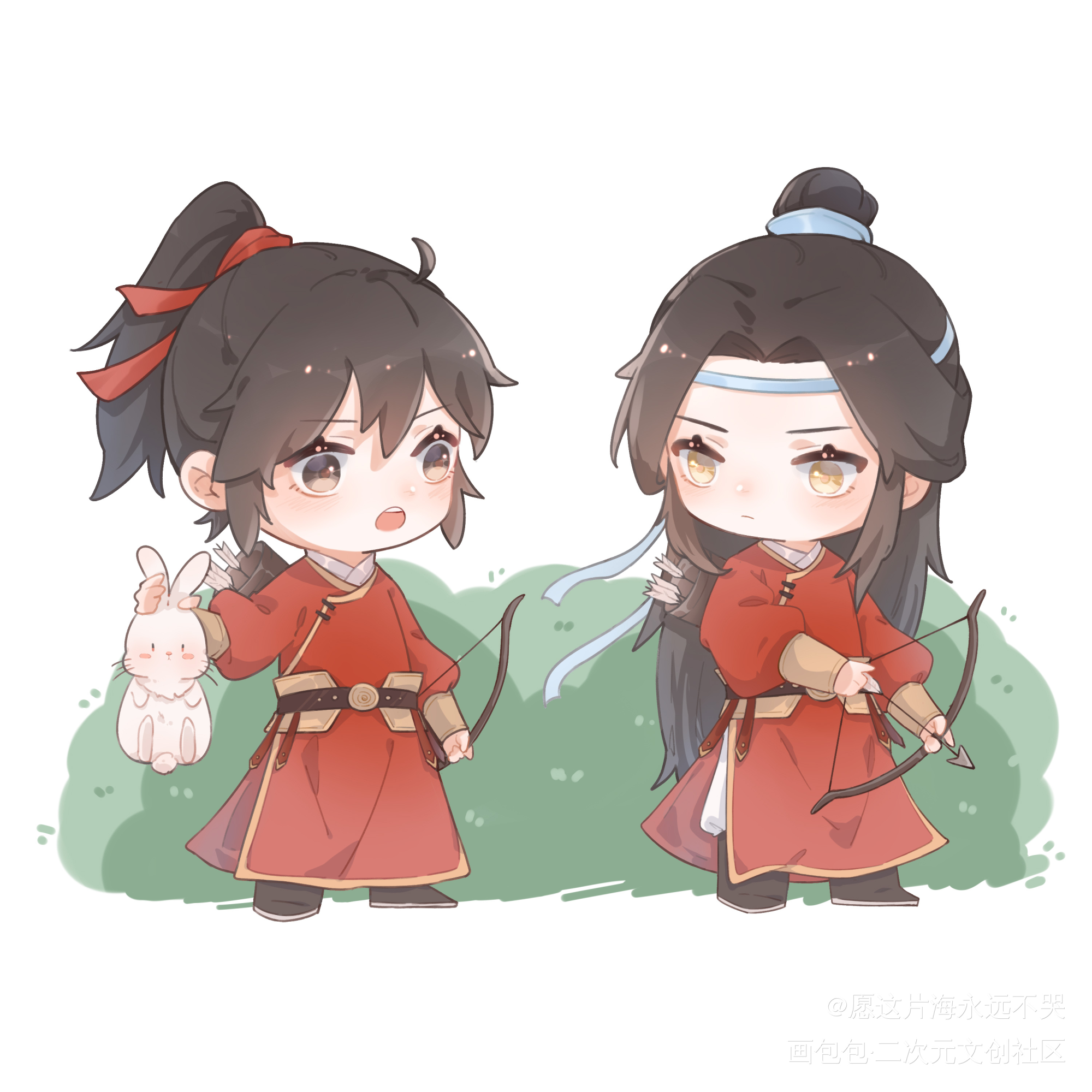 今晚吃烤兔子咯～_魔道祖师忘羡绘画作品