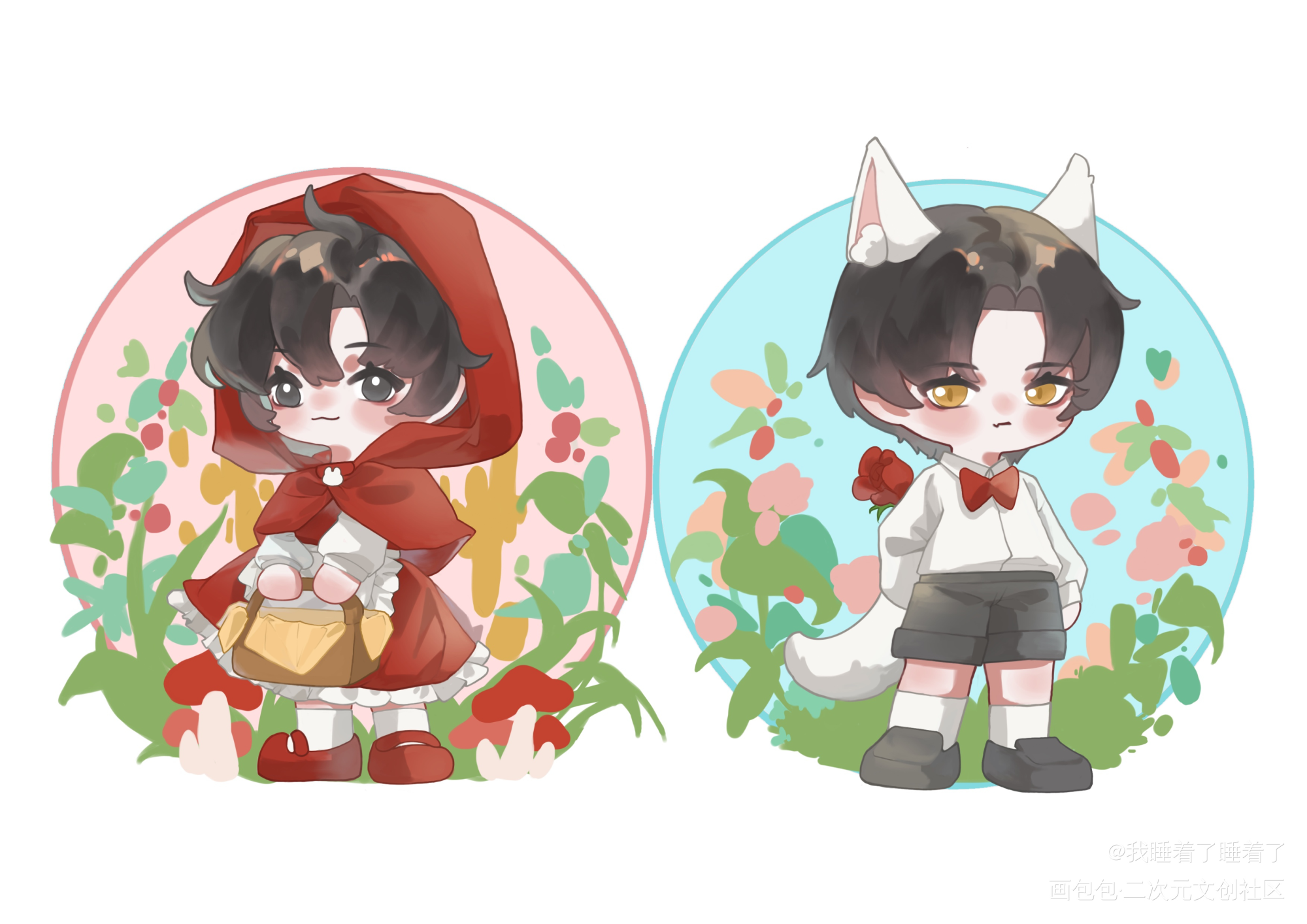 六一滴童话pa忘羡_魔道祖师忘羡蓝忘机魏无羡Q版同人绘画作品