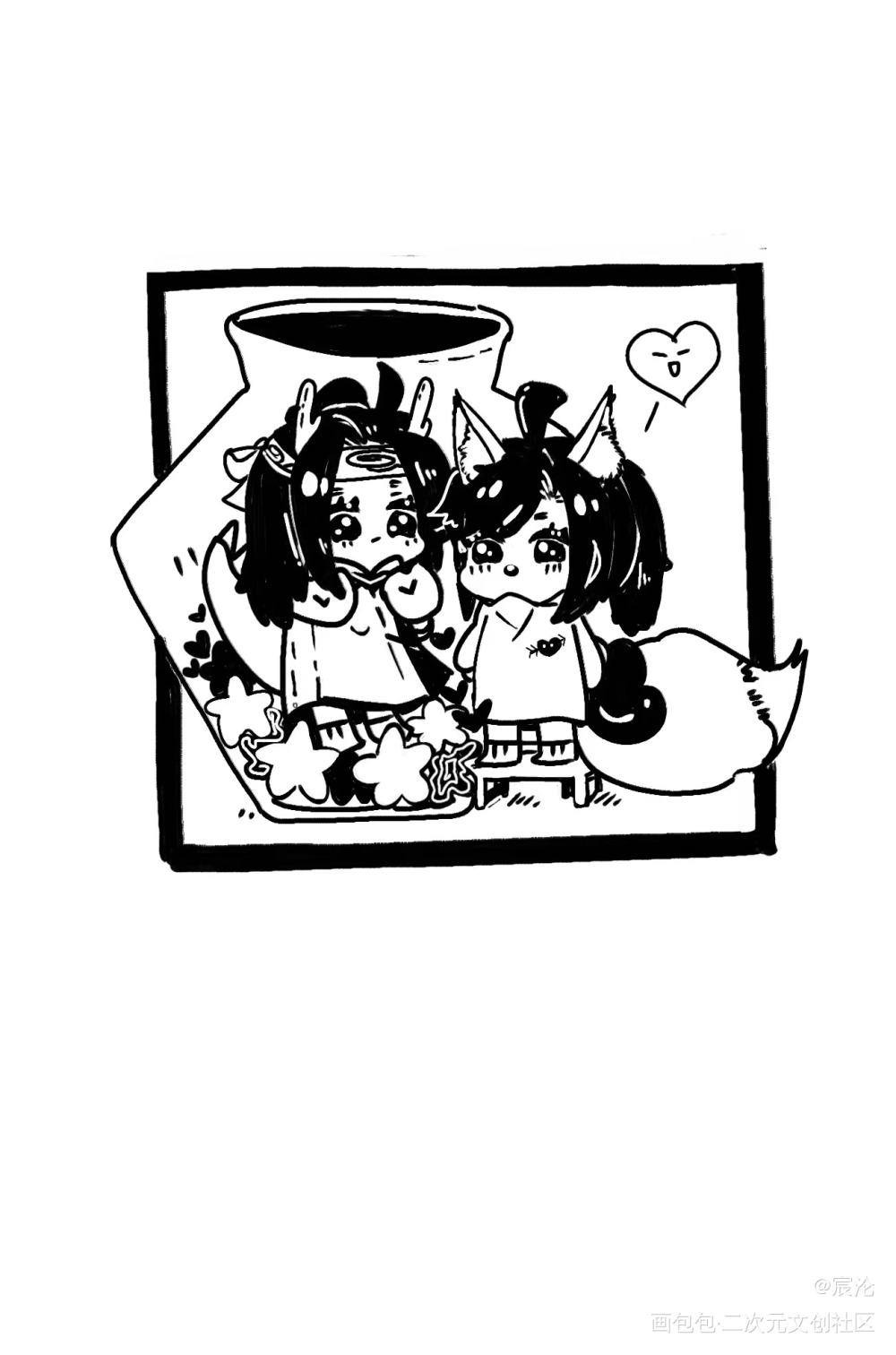 六一快乐_魔道祖师忘羡墨香铜臭绘画作品