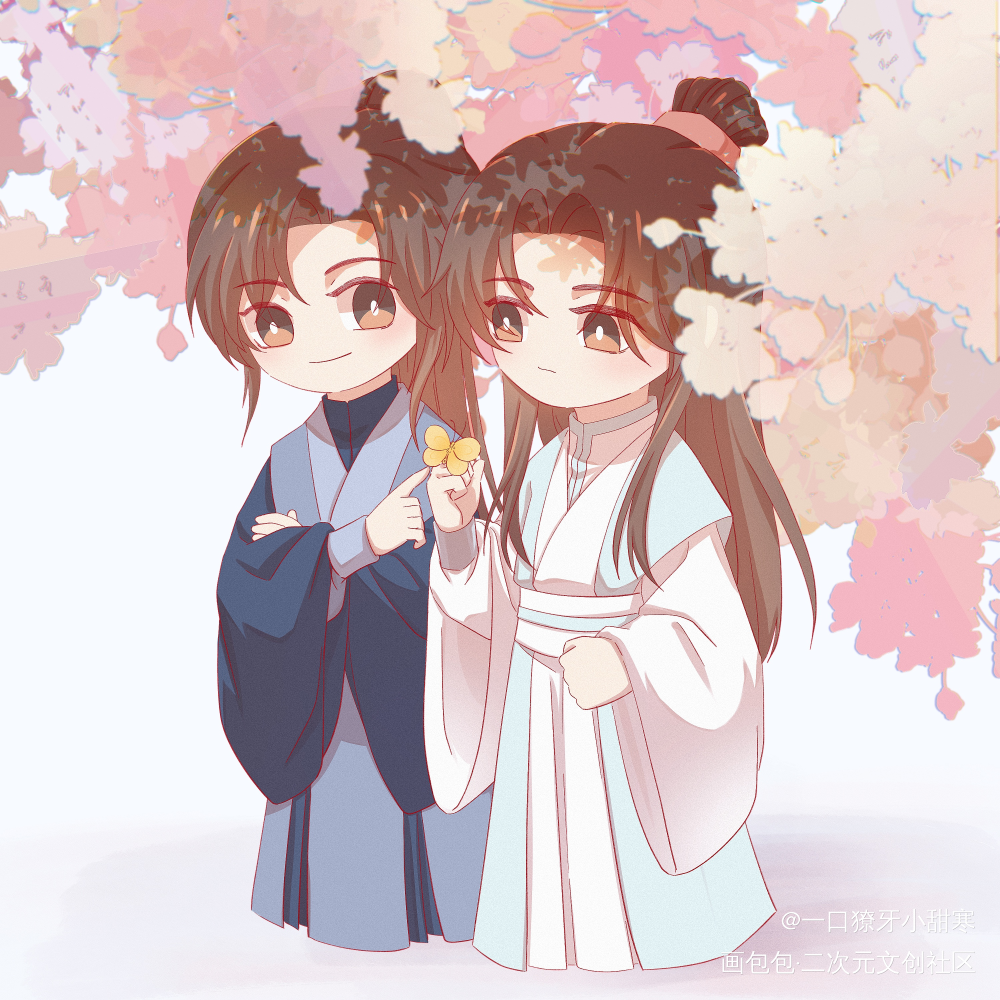 燃晚_二哈和他的白猫师尊墨燃楚晚宁绘画作品