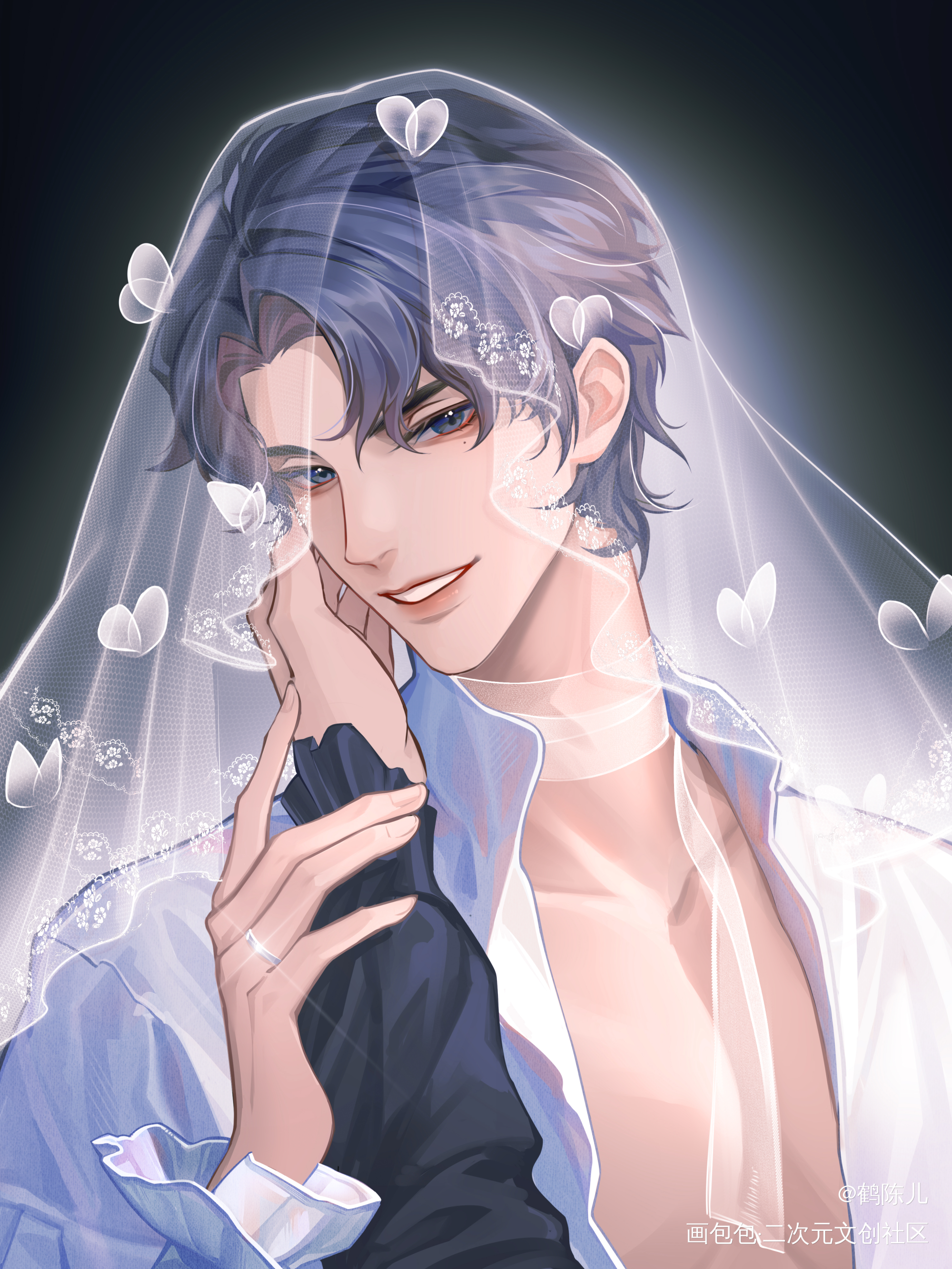 白婚纱_谁把谁当真188男团妹叔赵锦辛绘画作品
