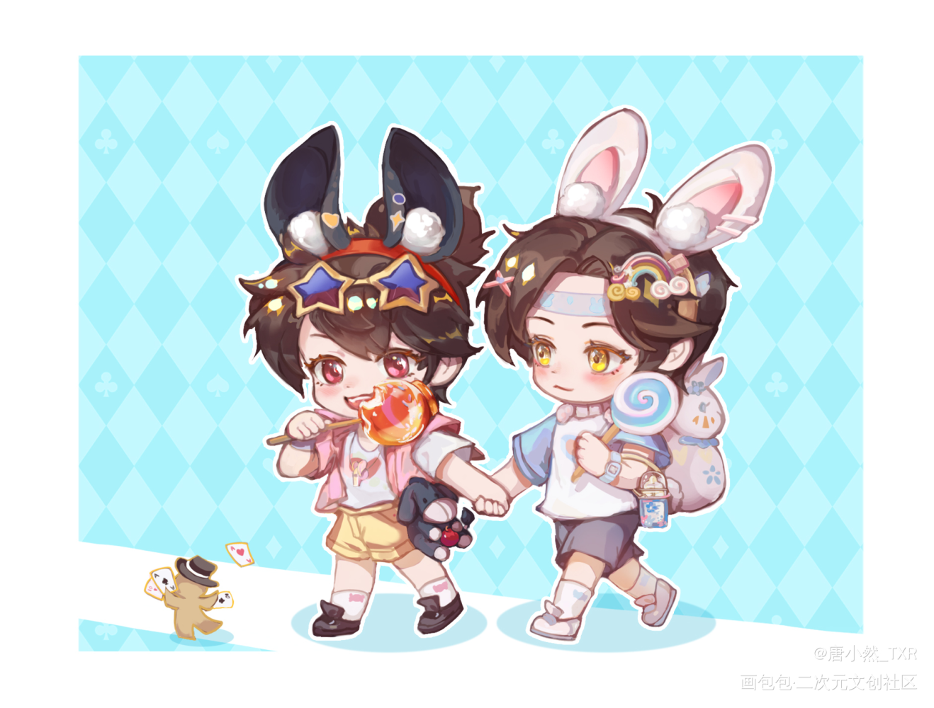 小叽小羡～_魔道祖师忘羡蓝忘机魏无羡魔道祖师Q版绘画作品