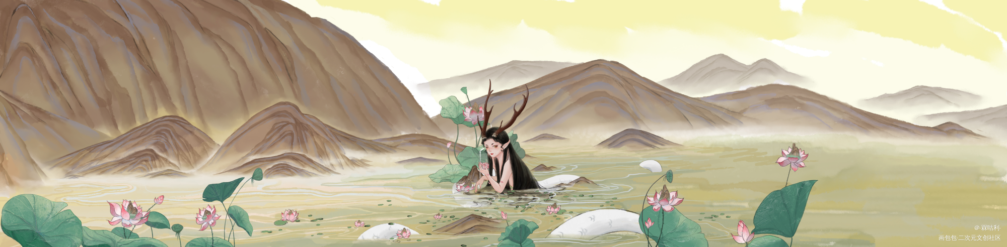 毕设动画短片《鸣岐》之场景二_古风人物古风场景求配文插画原创绘画作品