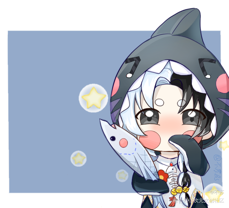 _食物语臭鳜鱼同人板绘绘画作品